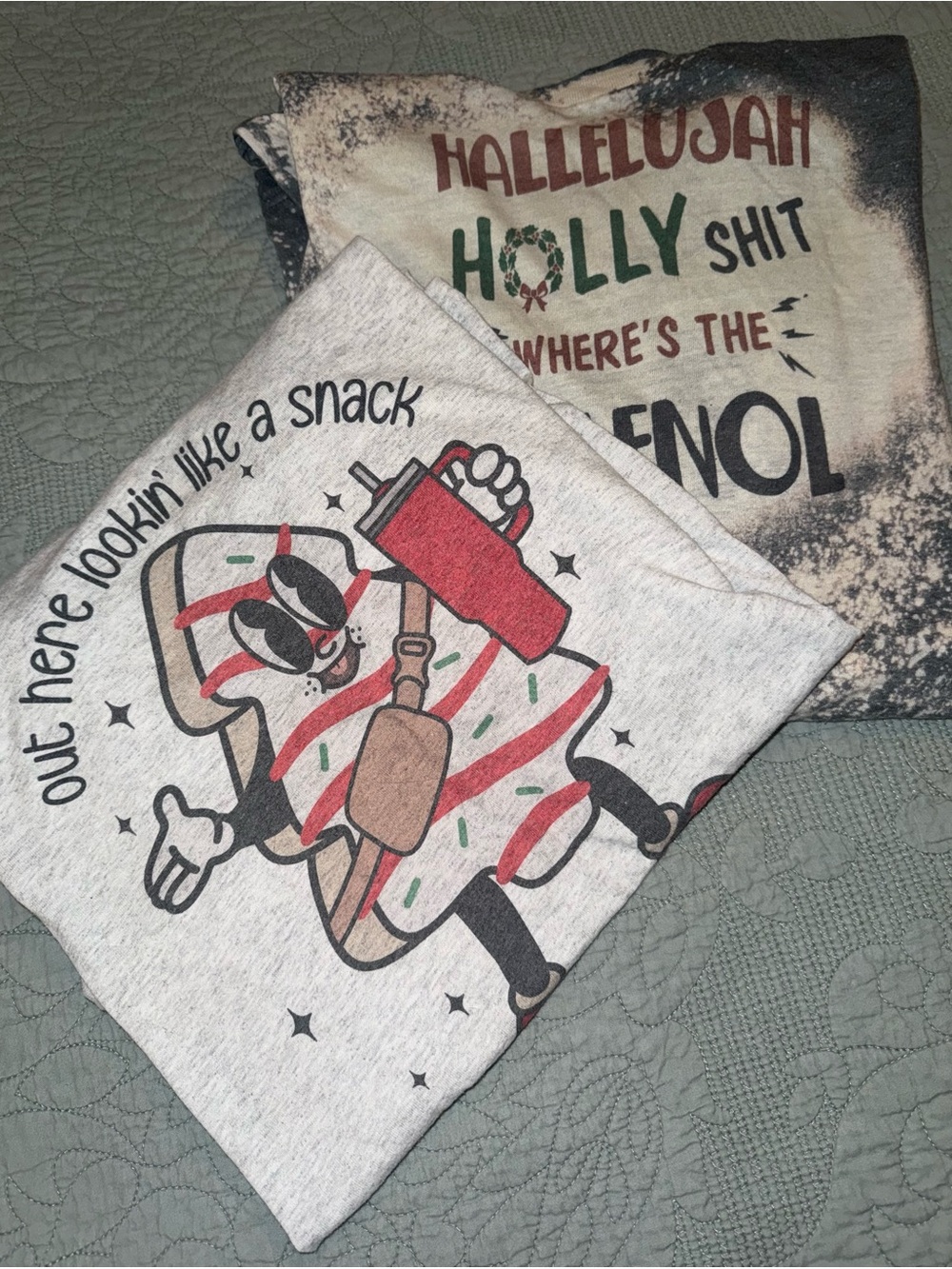 Lot of 2 Christmas Themed Graphic Tees XXL
